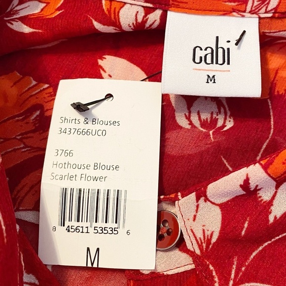 CAbi Hothouse Blouse #3766 in Scarlet Flower NWT - Medium - Picture 5 of 12